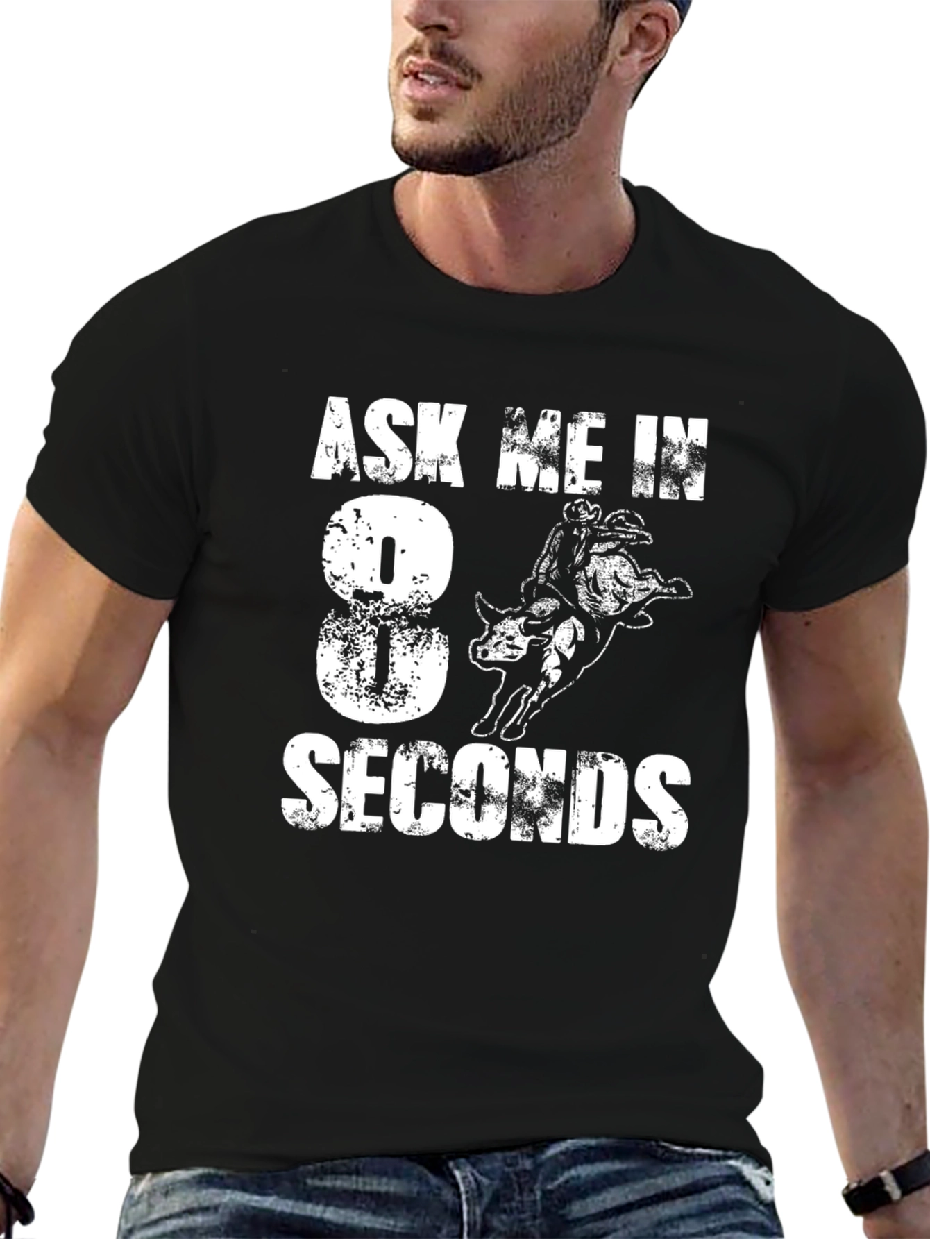 Ask Me in 8 Seconds Rodeo Bull Riding T-Shirt
