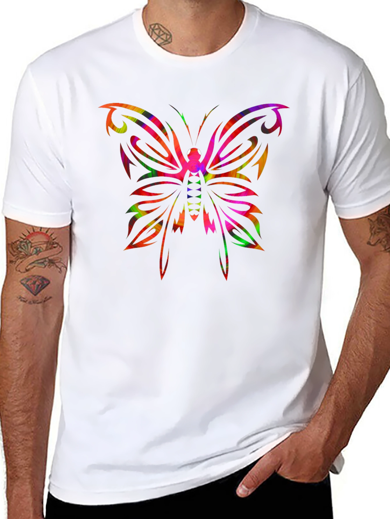Tribal Butterfly Graphic T-Shirt