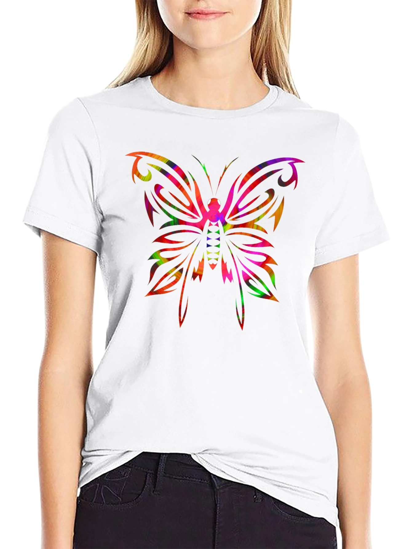 Tribal Butterfly Graphic T-Shirt