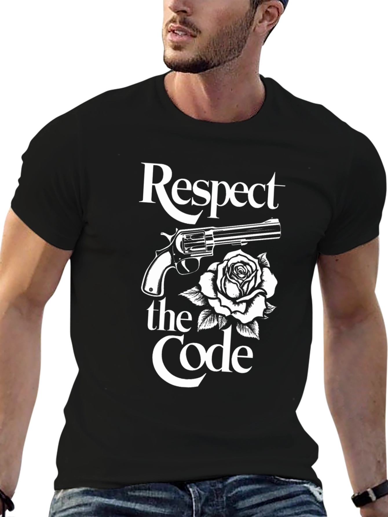 Respect the Code Gun & Rose Graphic Tee