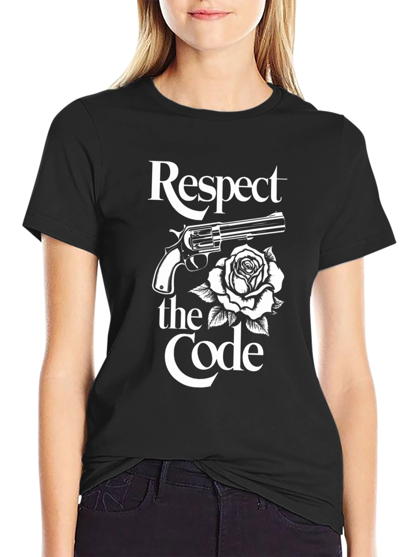Respect the Code Gun & Rose Graphic Tee