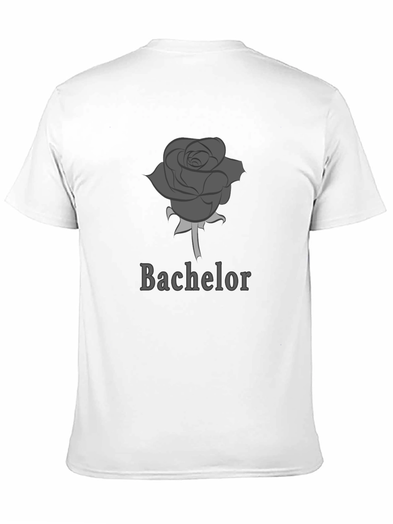 Bachelor Rose Graphic Tee - Soft Black Cotton