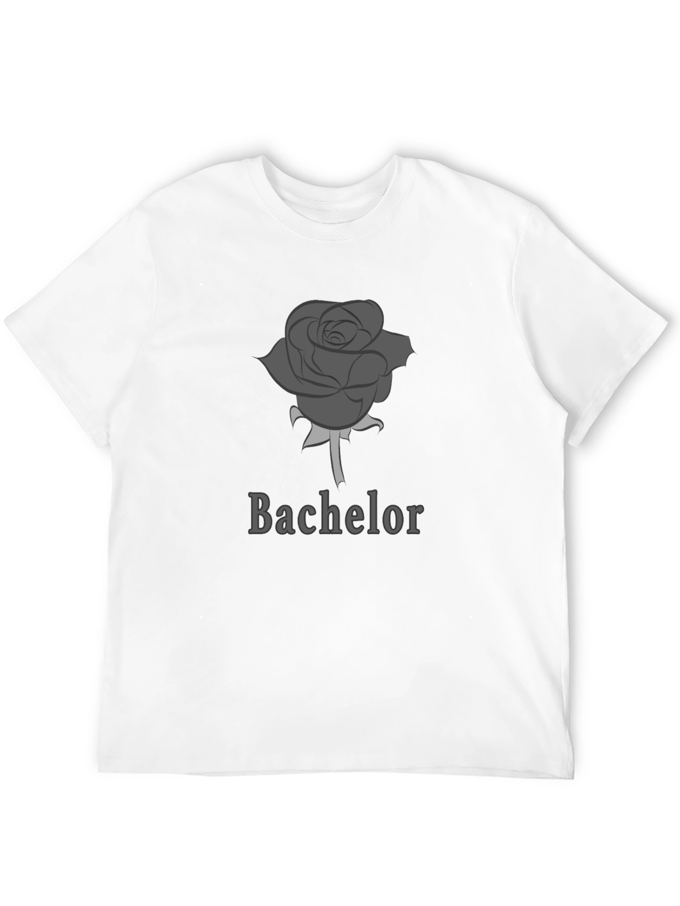 Bachelor Rose Graphic Tee - Soft Black Cotton