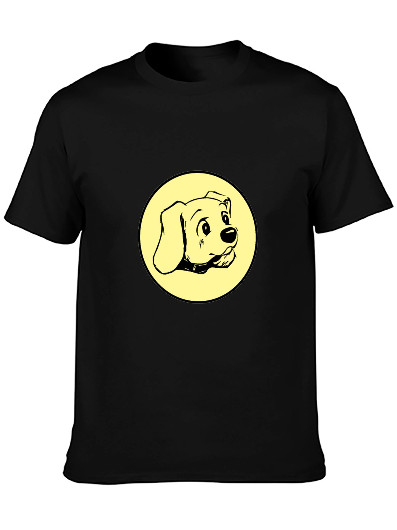 Dog Graphic Tee - Black Cotton Comfort