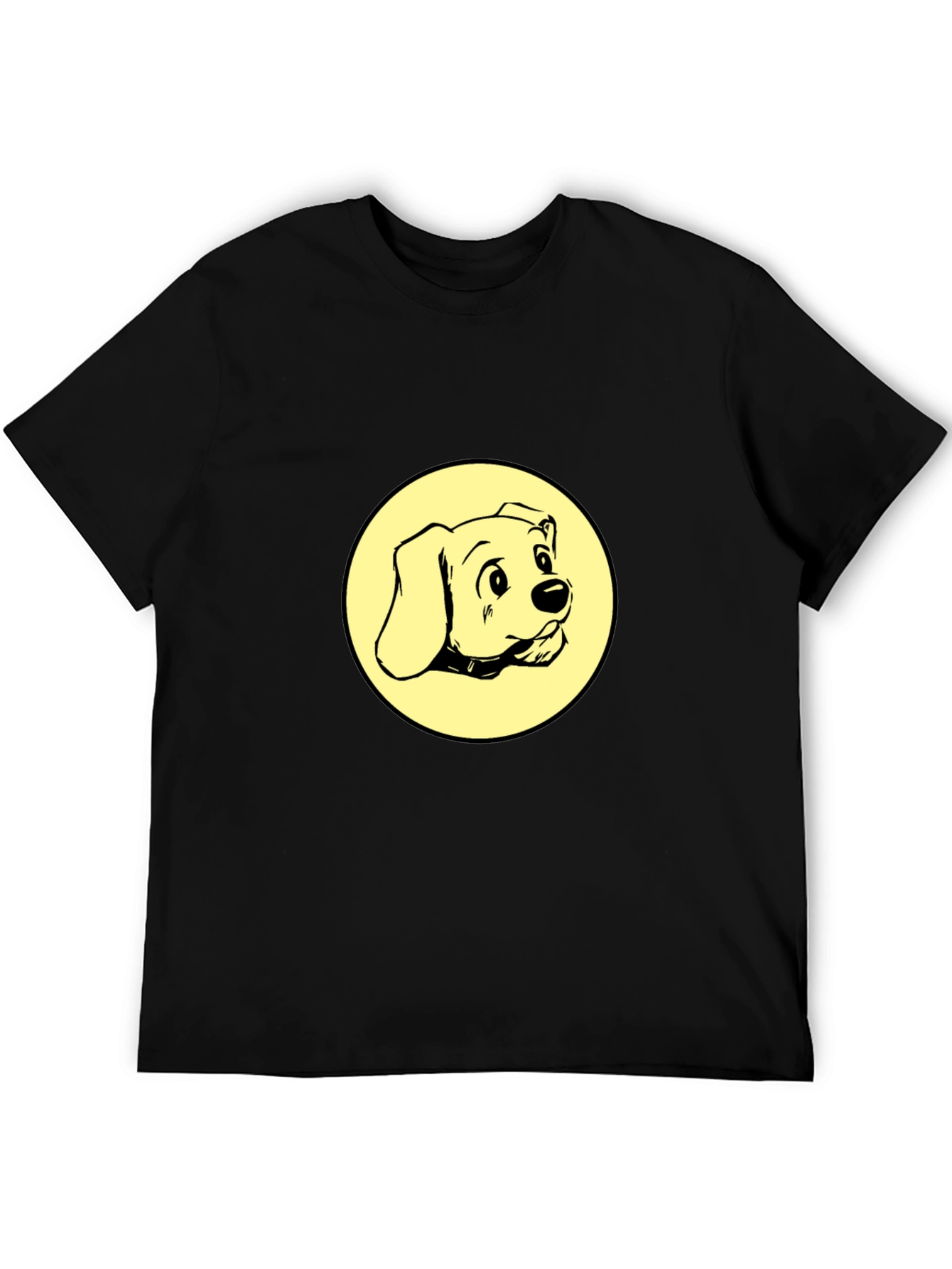 Dog Graphic Tee - Black Cotton Comfort