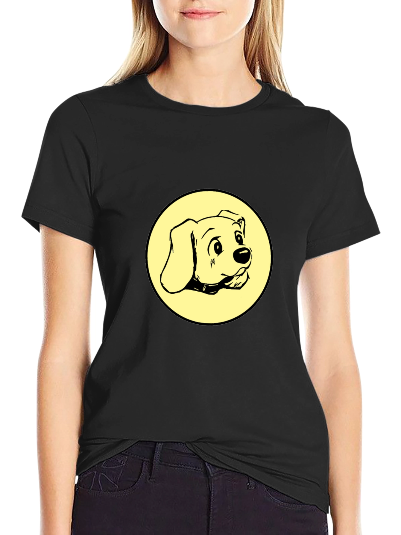 Dog Graphic Tee - Black Cotton Comfort