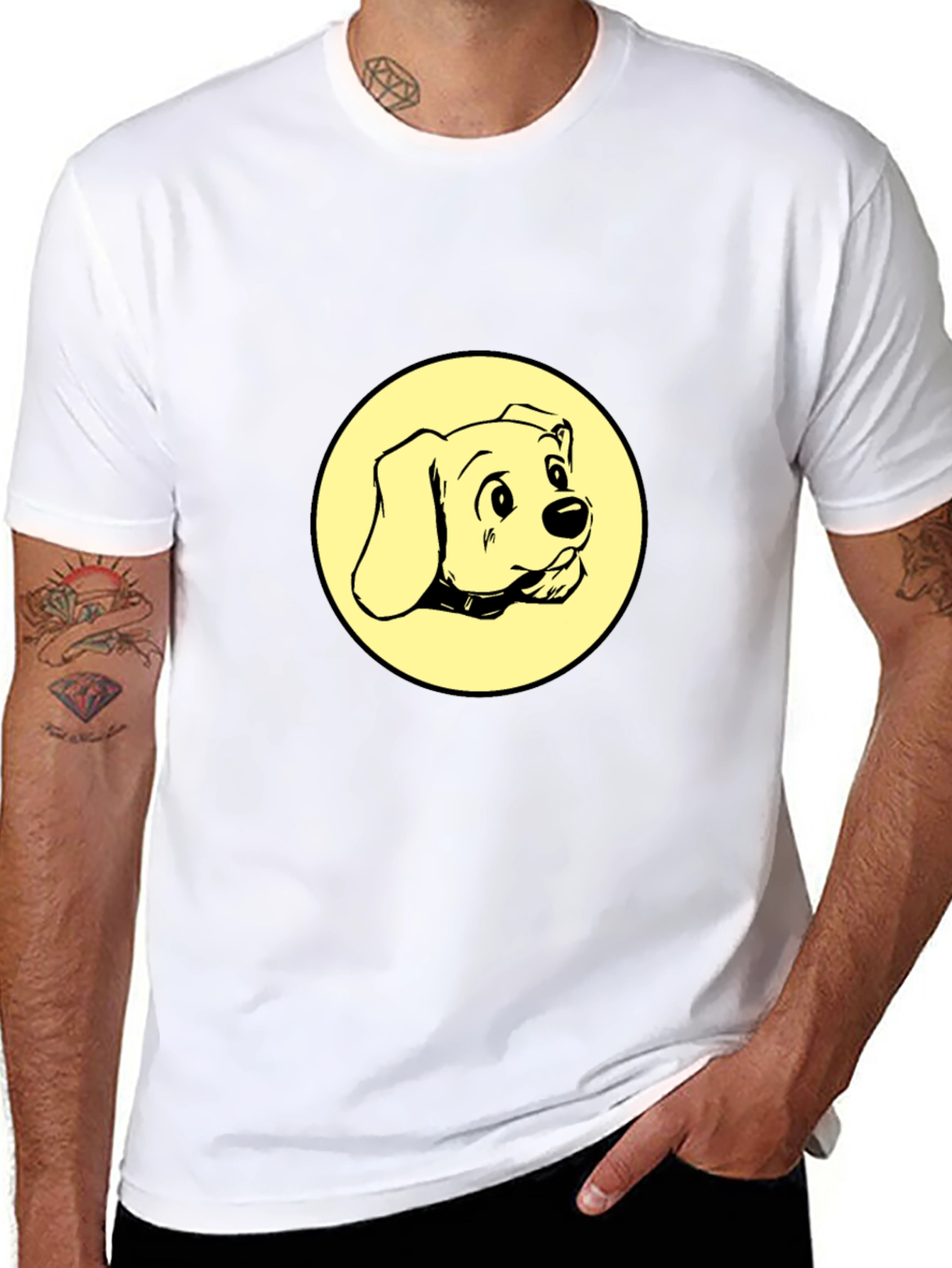 Dog Graphic Tee - Black Cotton Comfort