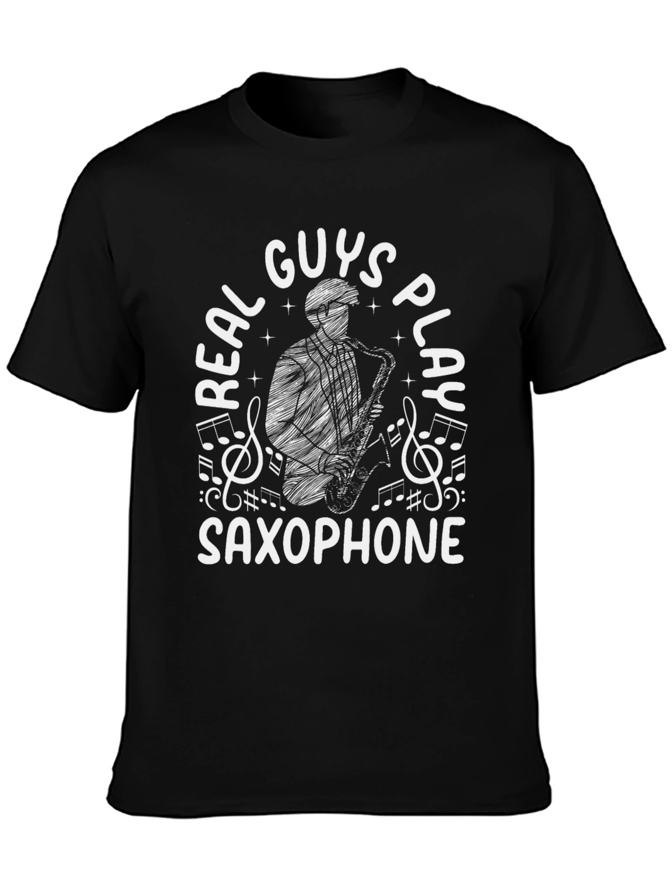Real Guys Play Saxophone Graphic Tee