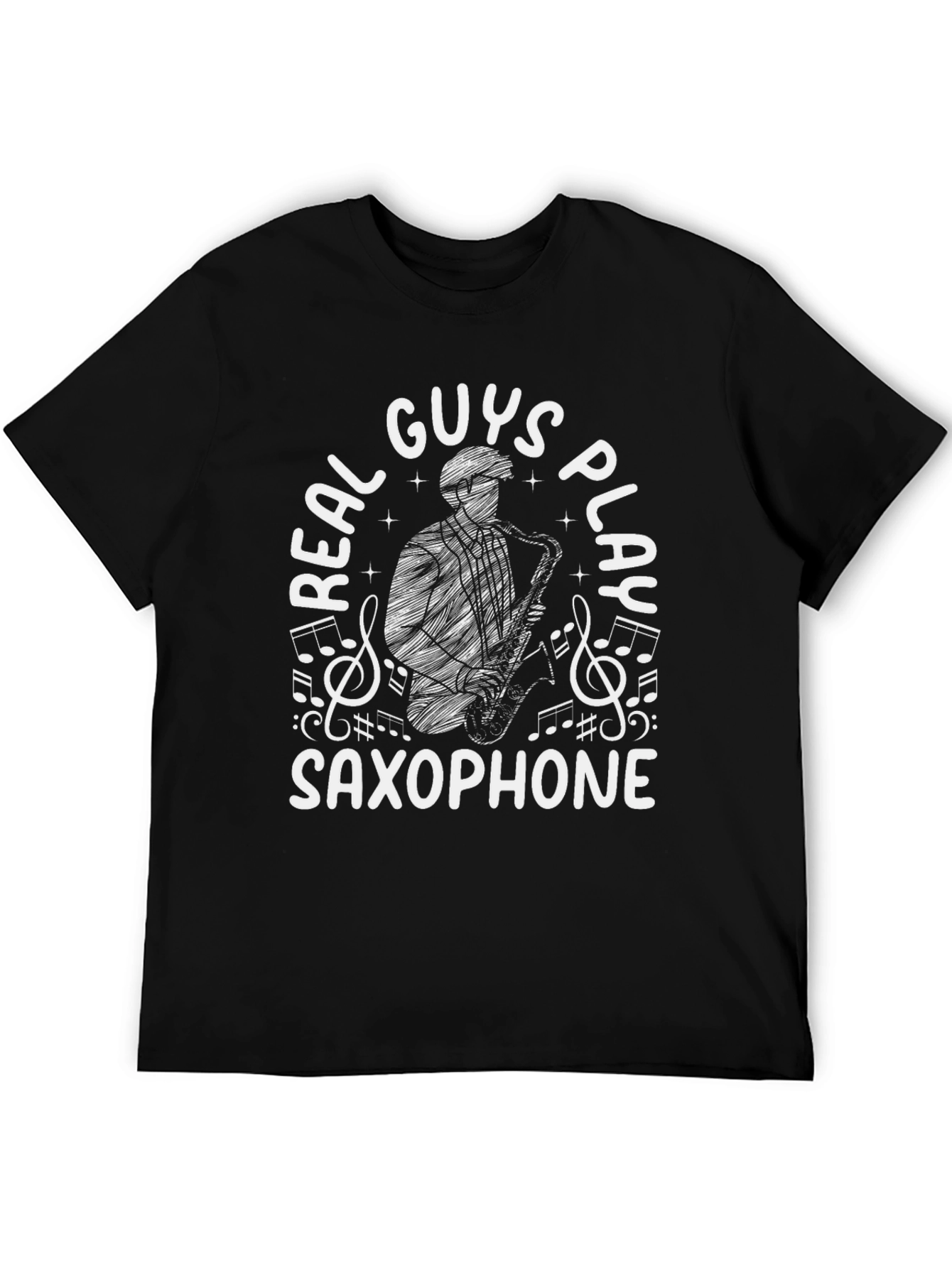 Real Guys Play Saxophone Graphic Tee