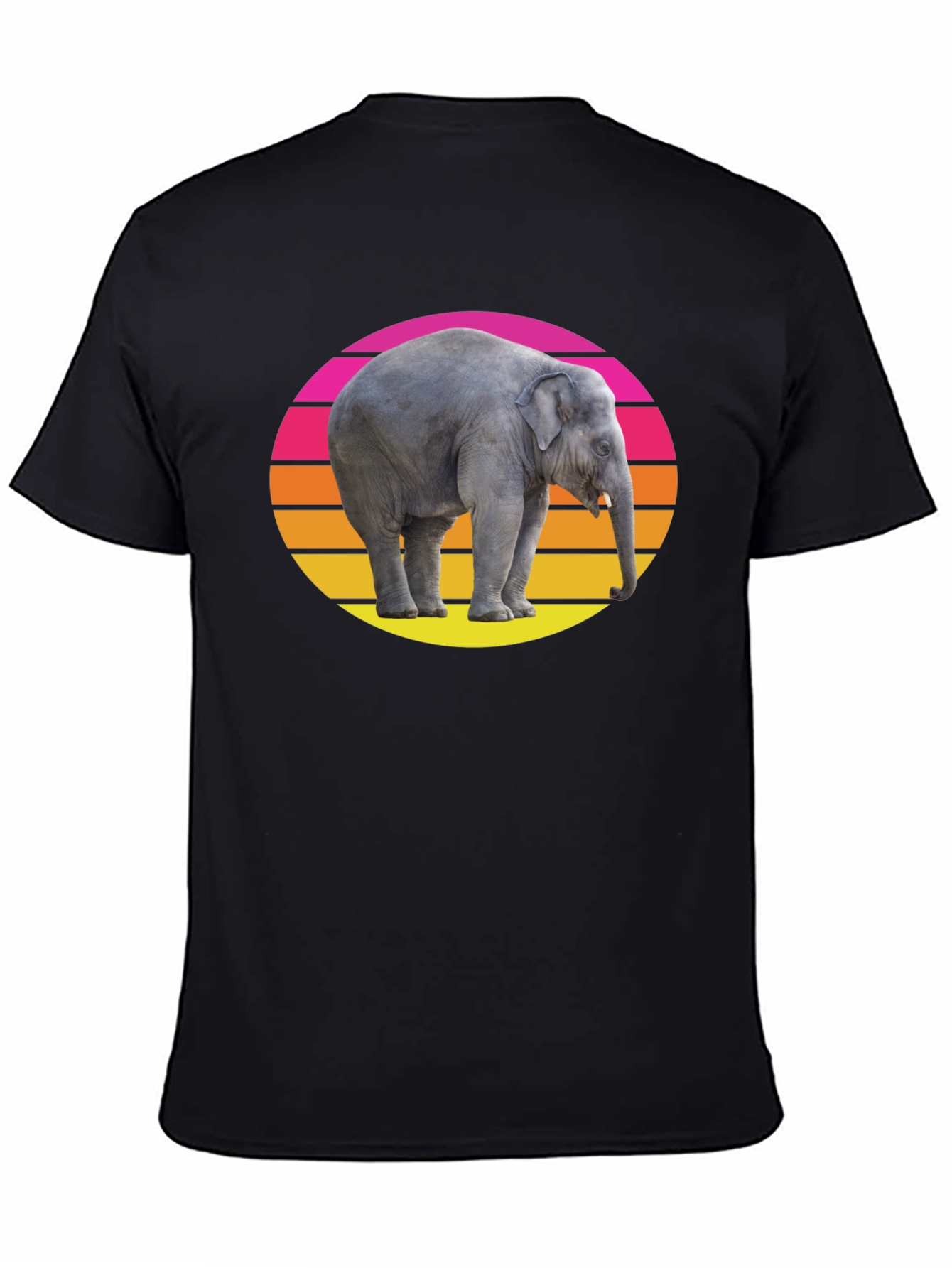Retro Elephant T-Shirt - Sunset Graphic Tee