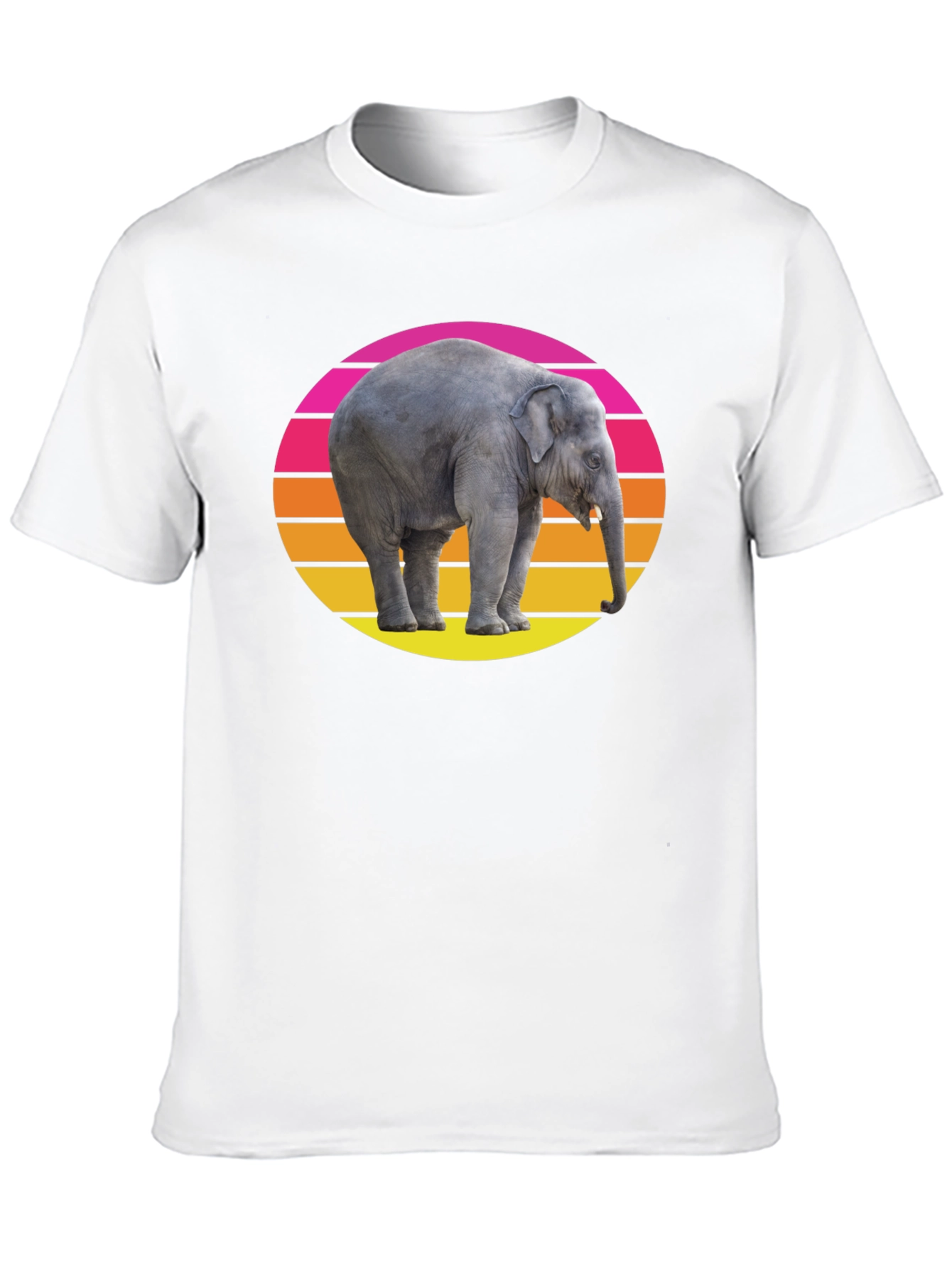 Retro Elephant T-Shirt - Sunset Graphic Tee