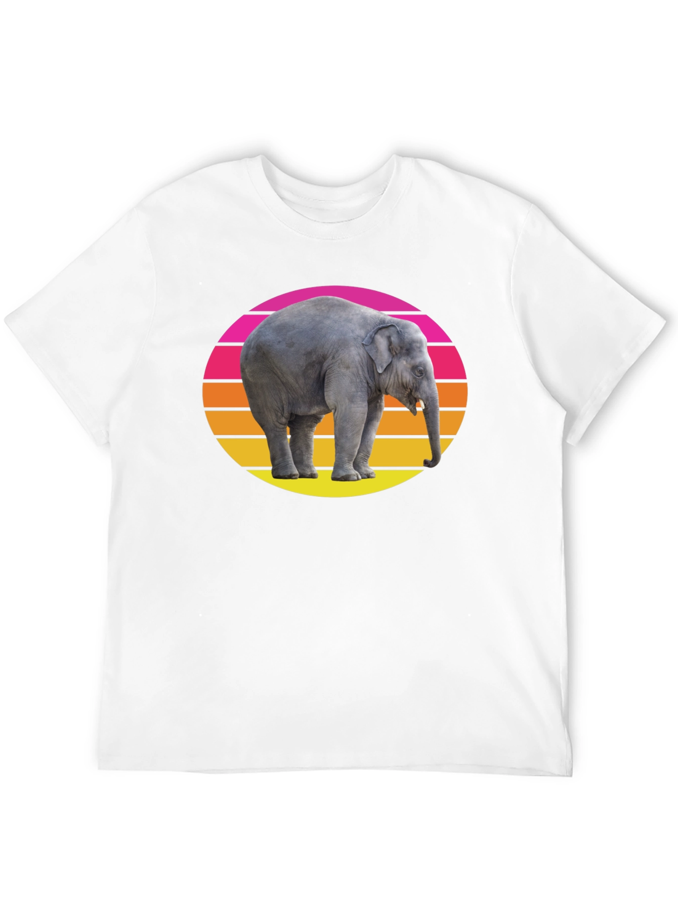 Retro Elephant T-Shirt - Sunset Graphic Tee