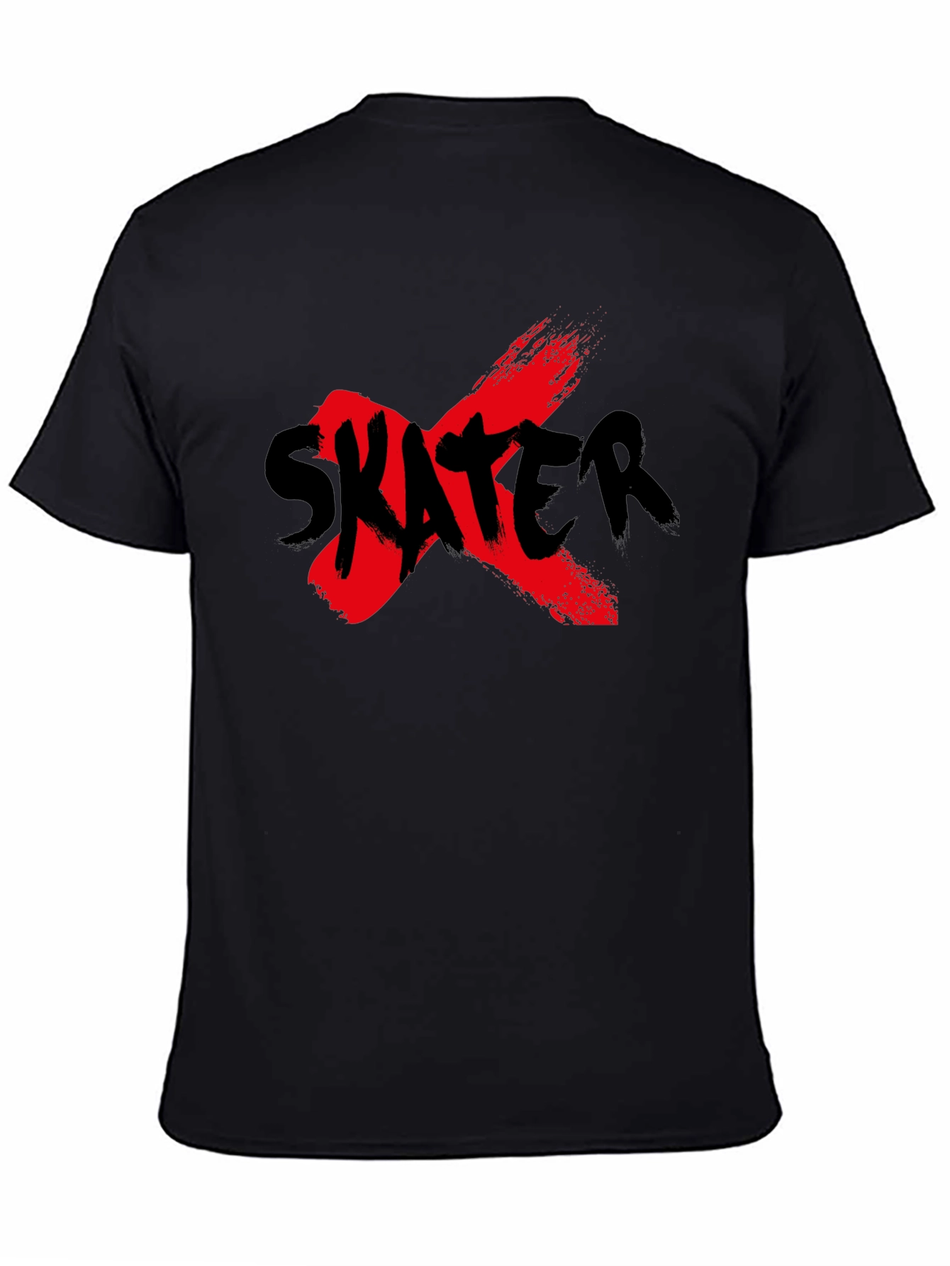 Skater Graphic Tee - Grunge Style Black T-Shirt