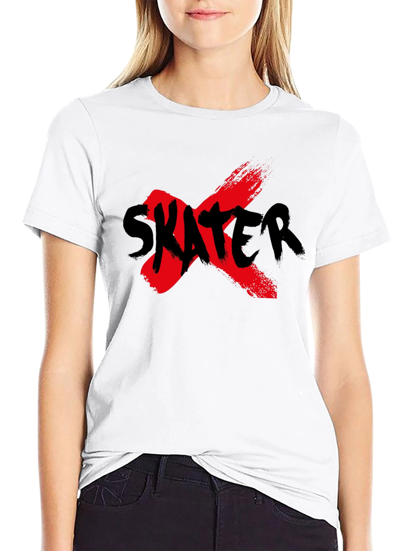 Skater Graphic Tee - Grunge Style Black T-Shirt