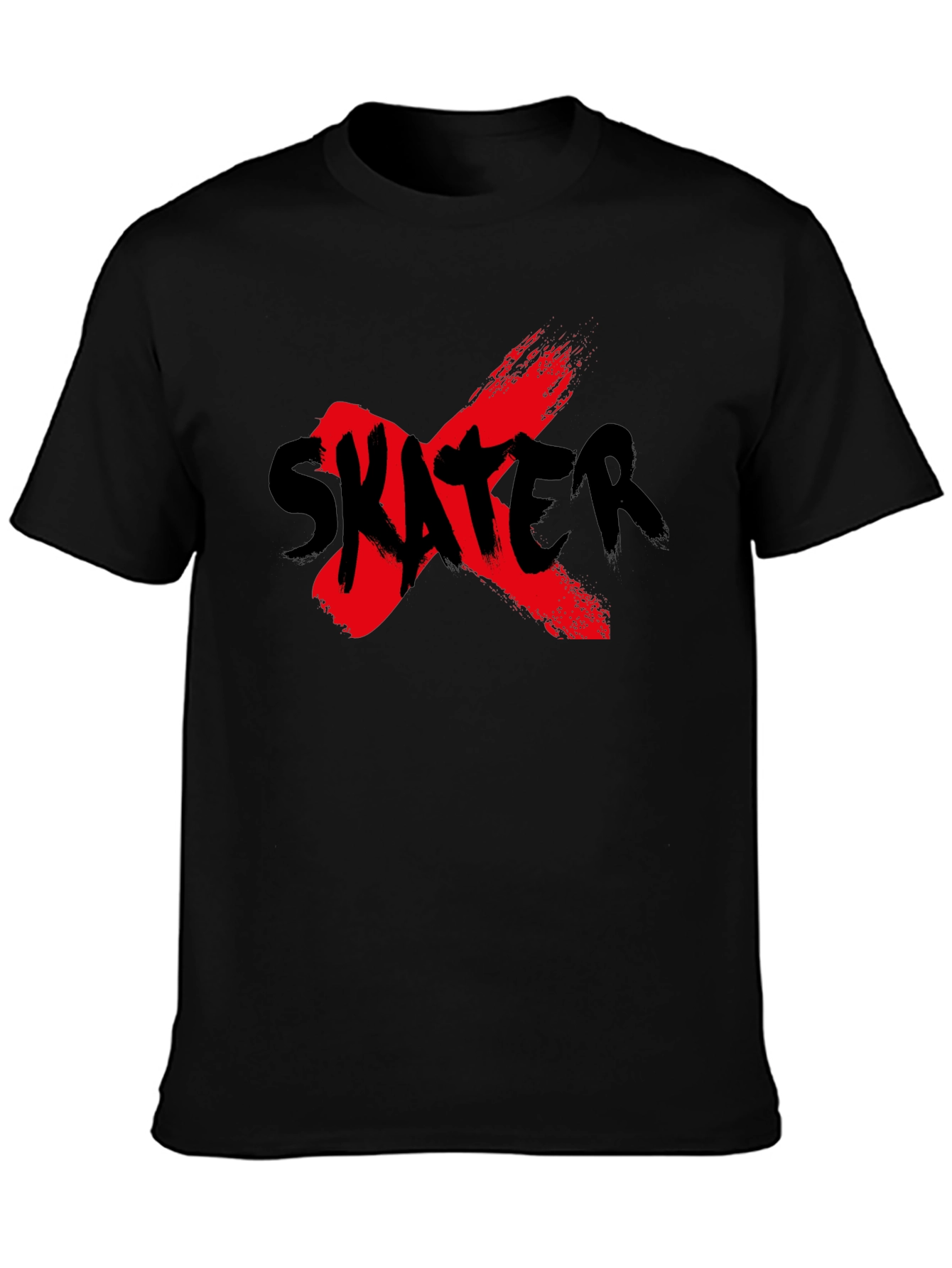 Skater Graphic Tee - Grunge Style Black T-Shirt