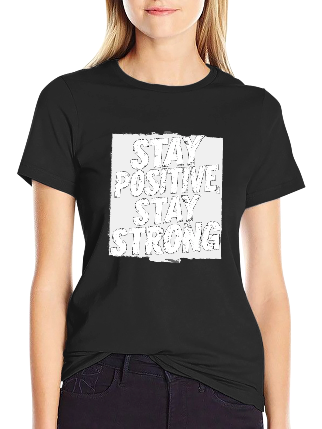 Stay Positive Stay Strong Graphic Tee - Black