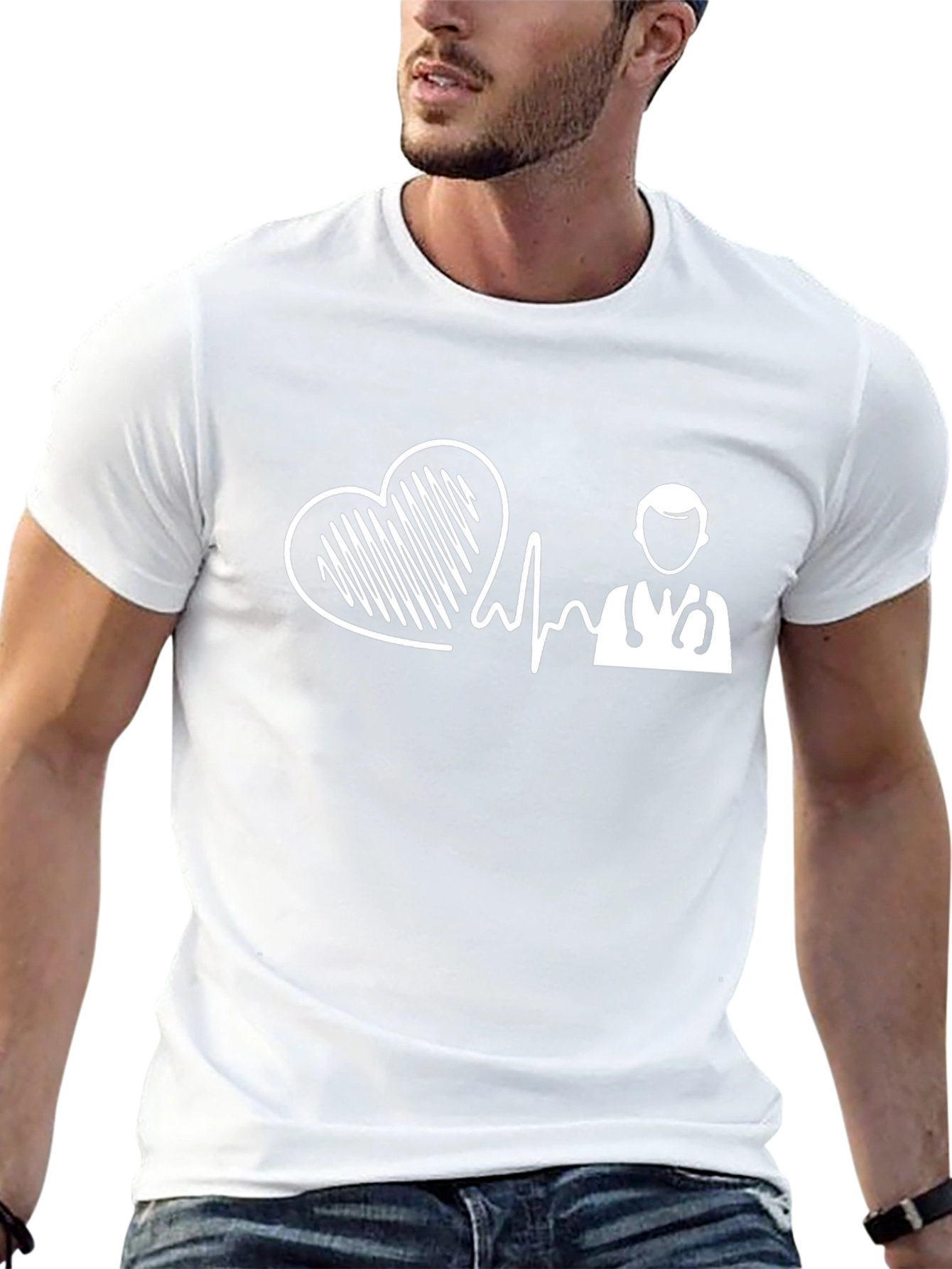 Heartbeat Doctor Graphic Tee - Black Cotton