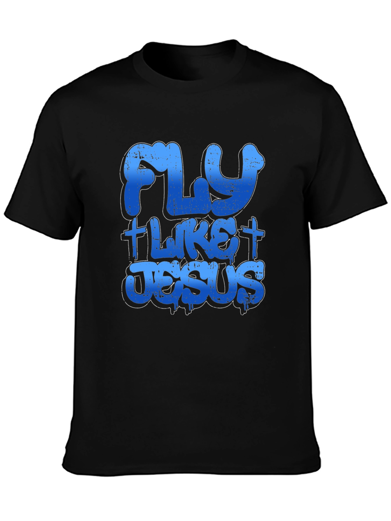 Fly Like Jesus T-Shirt Black Cotton Tee