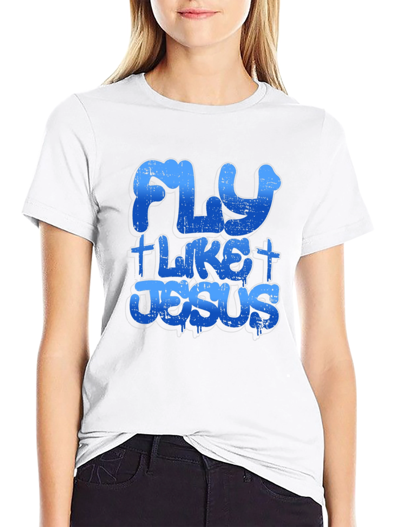 Fly Like Jesus T-Shirt Black Cotton Tee