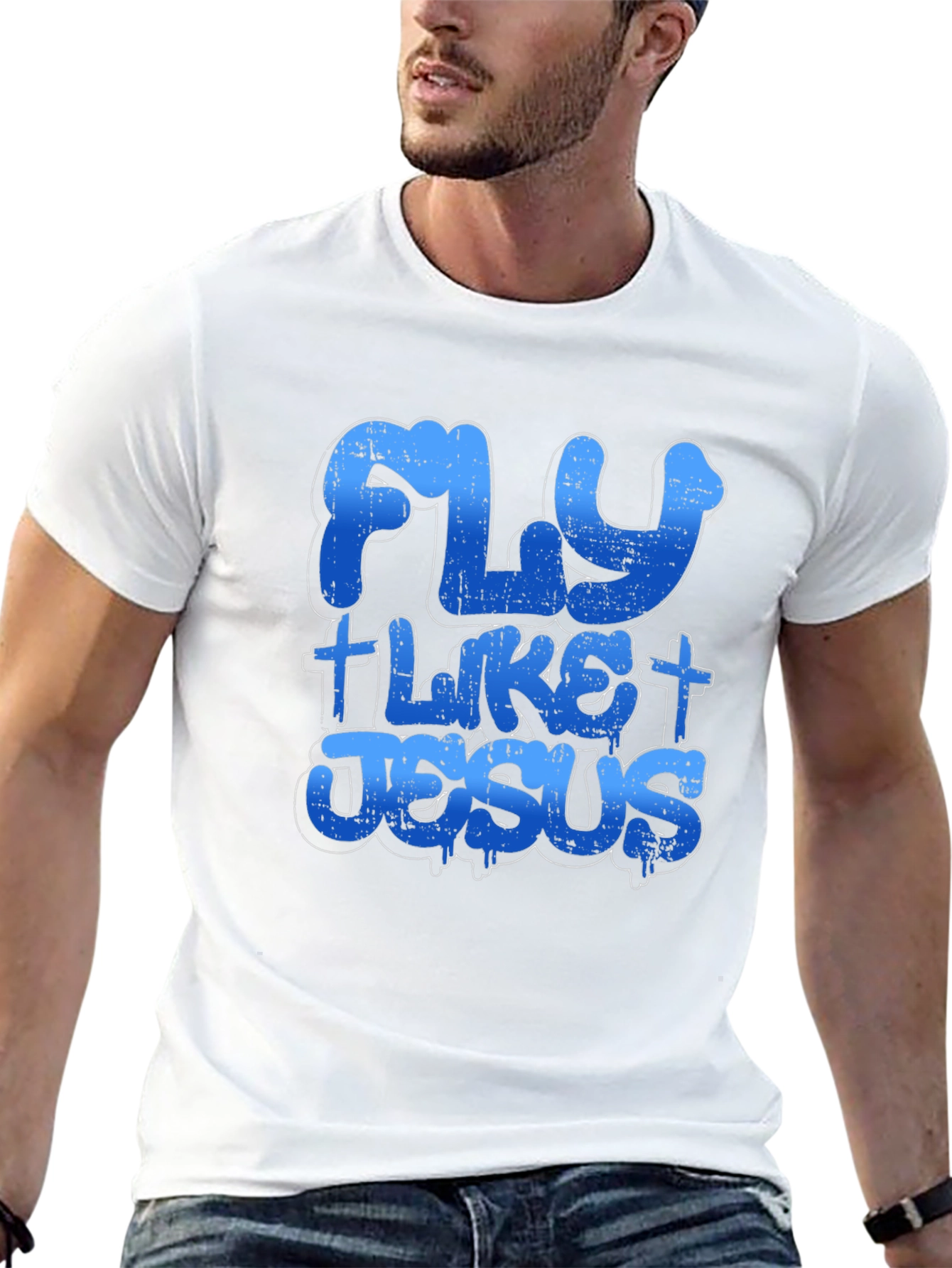 Fly Like Jesus T-Shirt Black Cotton Tee
