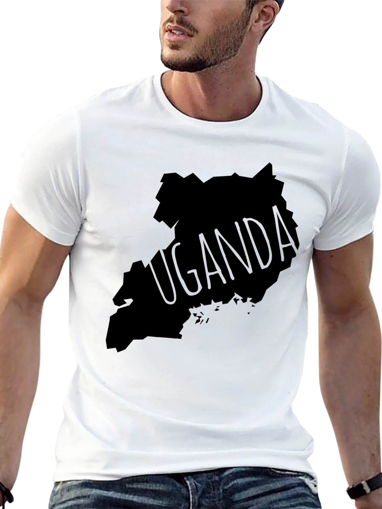 Uganda Map T-Shirt - Black Graphic Tee
