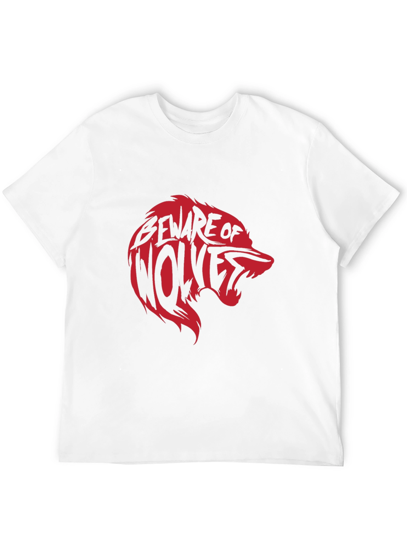 Beware of Wolves Graphic Tee - Black Cotton T-Shirt