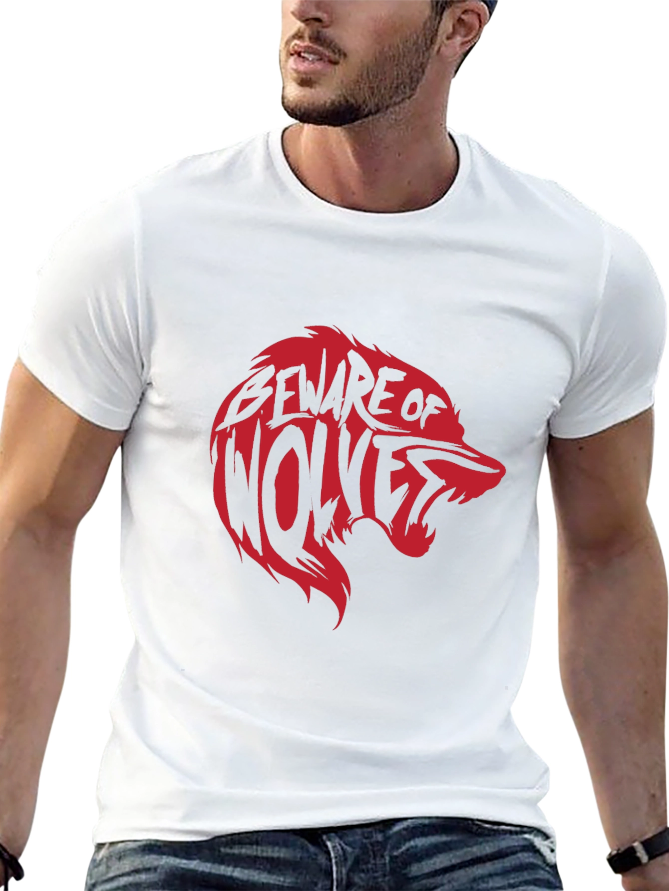 Beware of Wolves Graphic Tee - Black Cotton T-Shirt