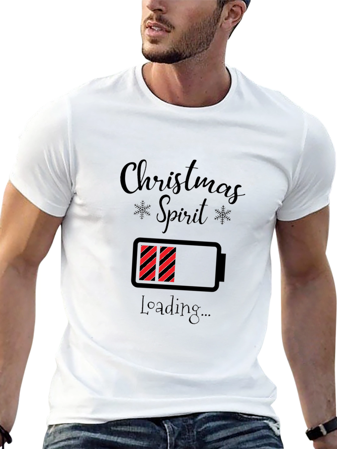 Christmas Spirit Loading Black T-Shirt
