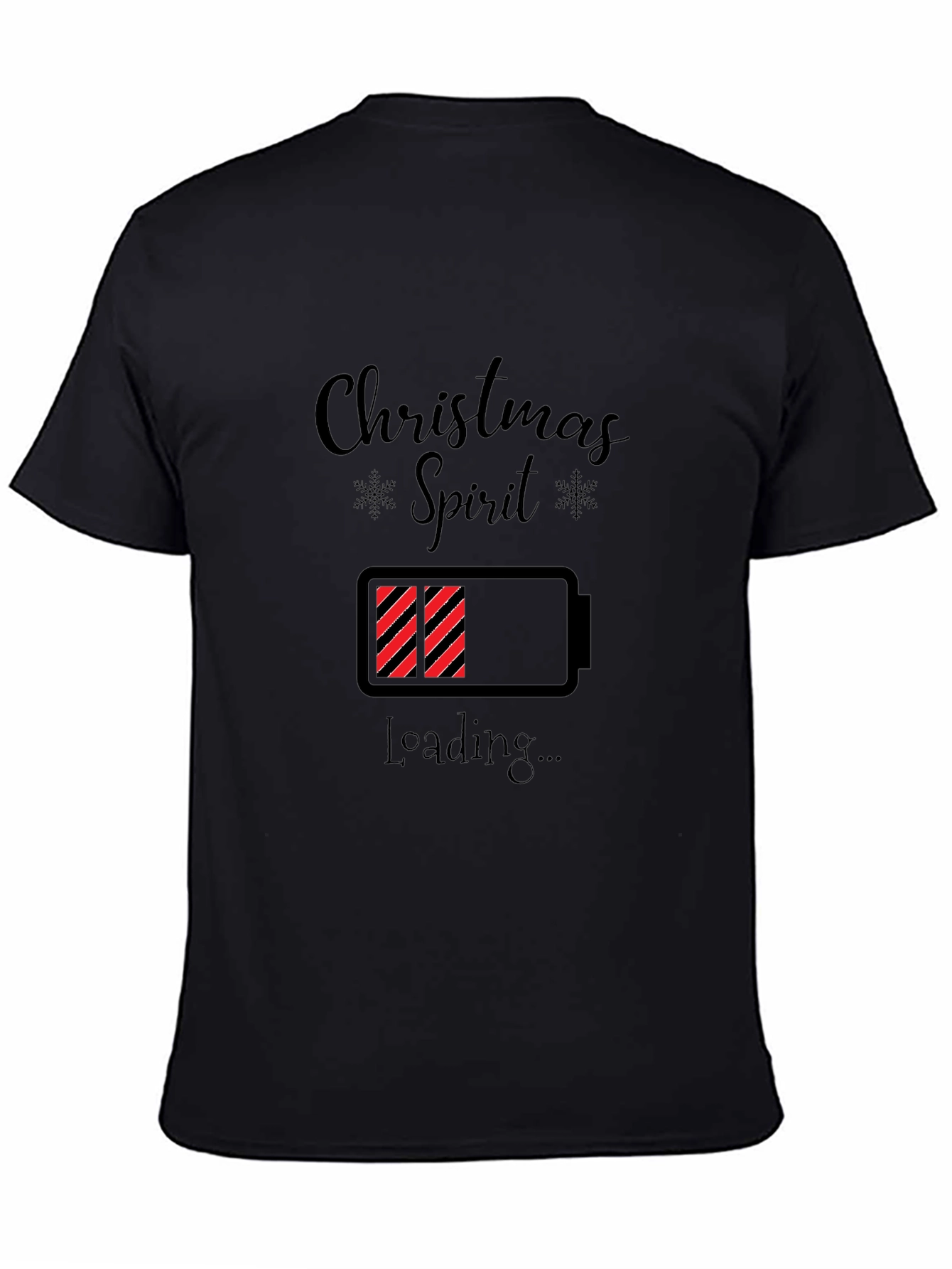 Christmas Spirit Loading Black T-Shirt