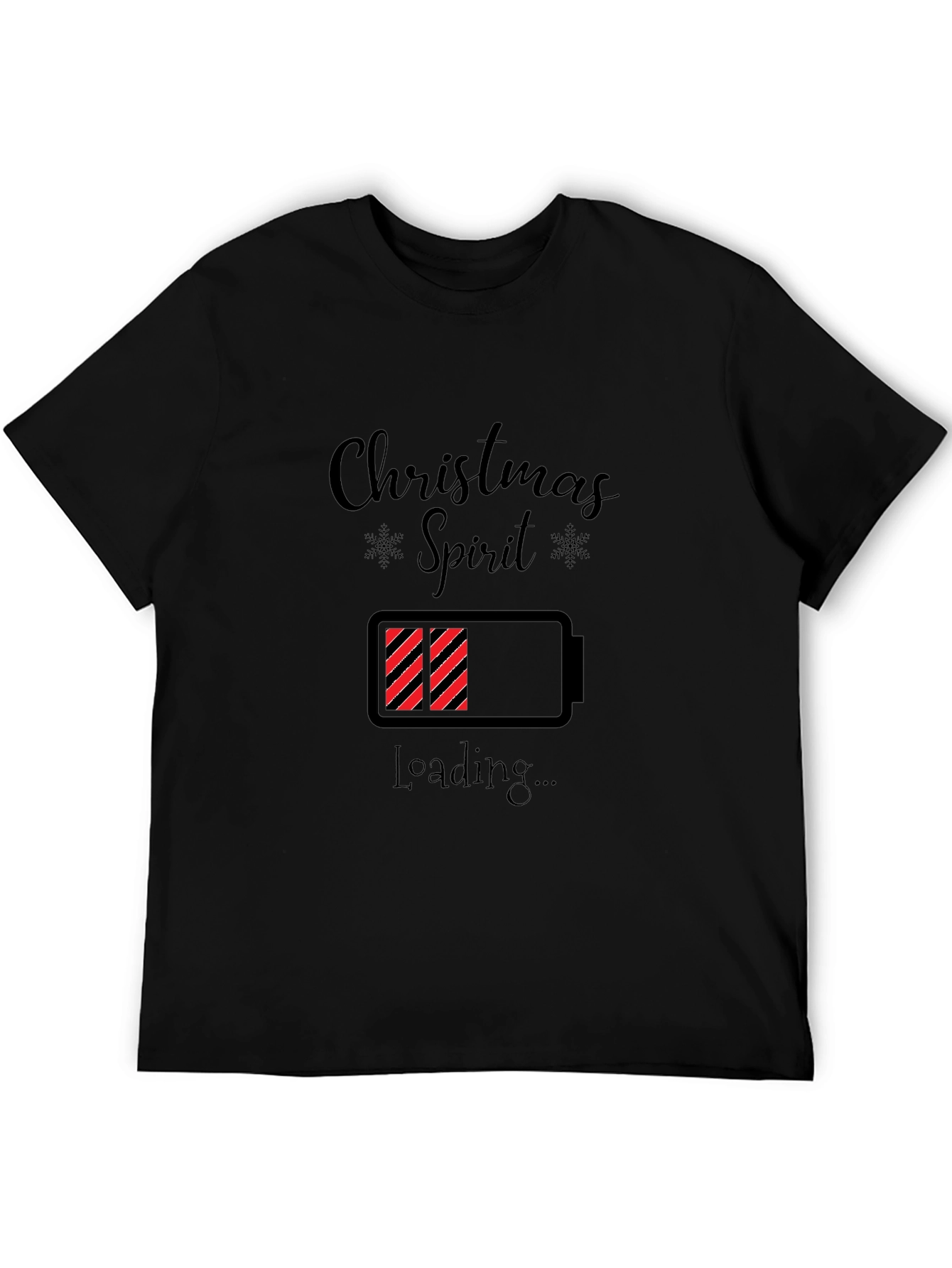Christmas Spirit Loading Black T-Shirt