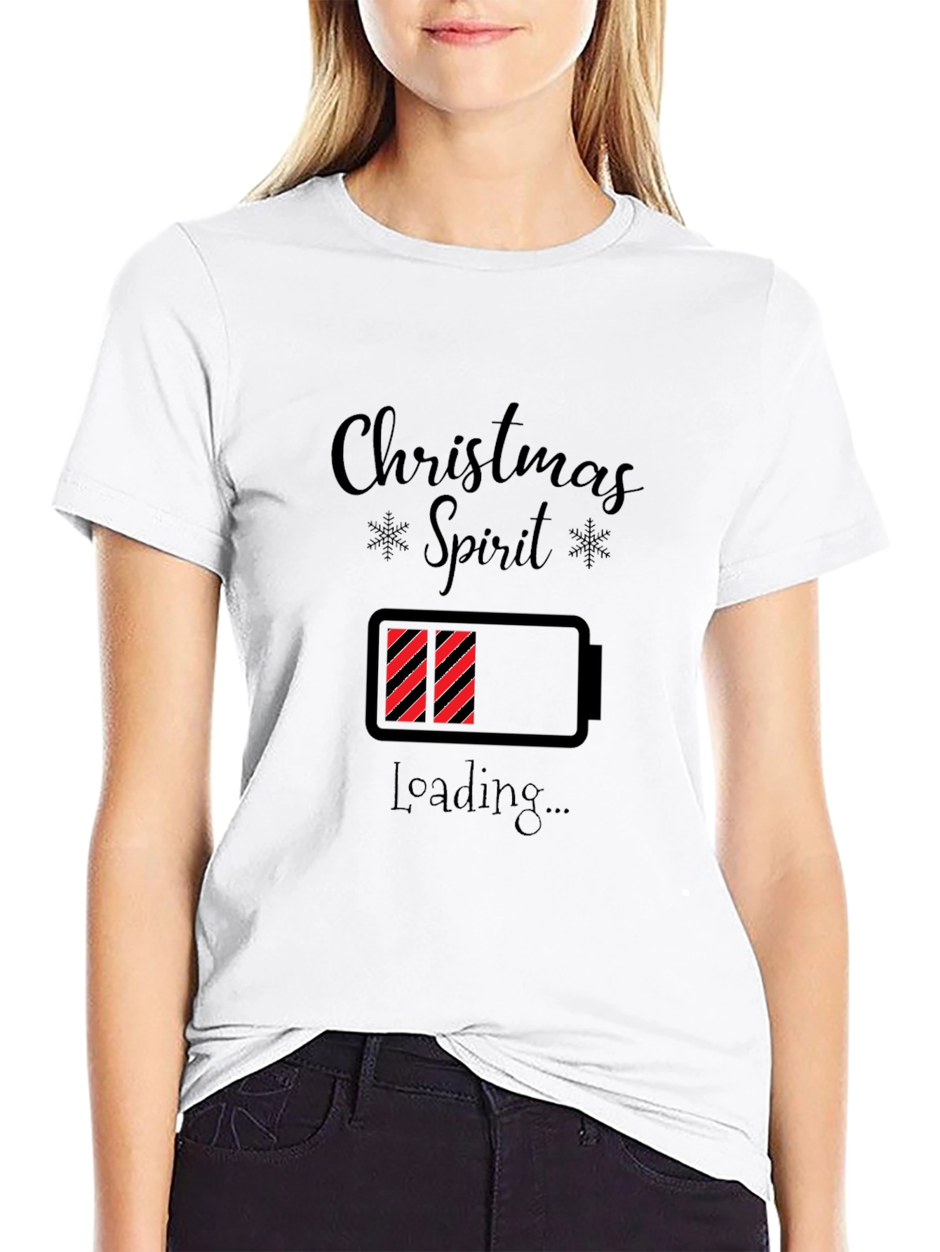 Christmas Spirit Loading Black T-Shirt