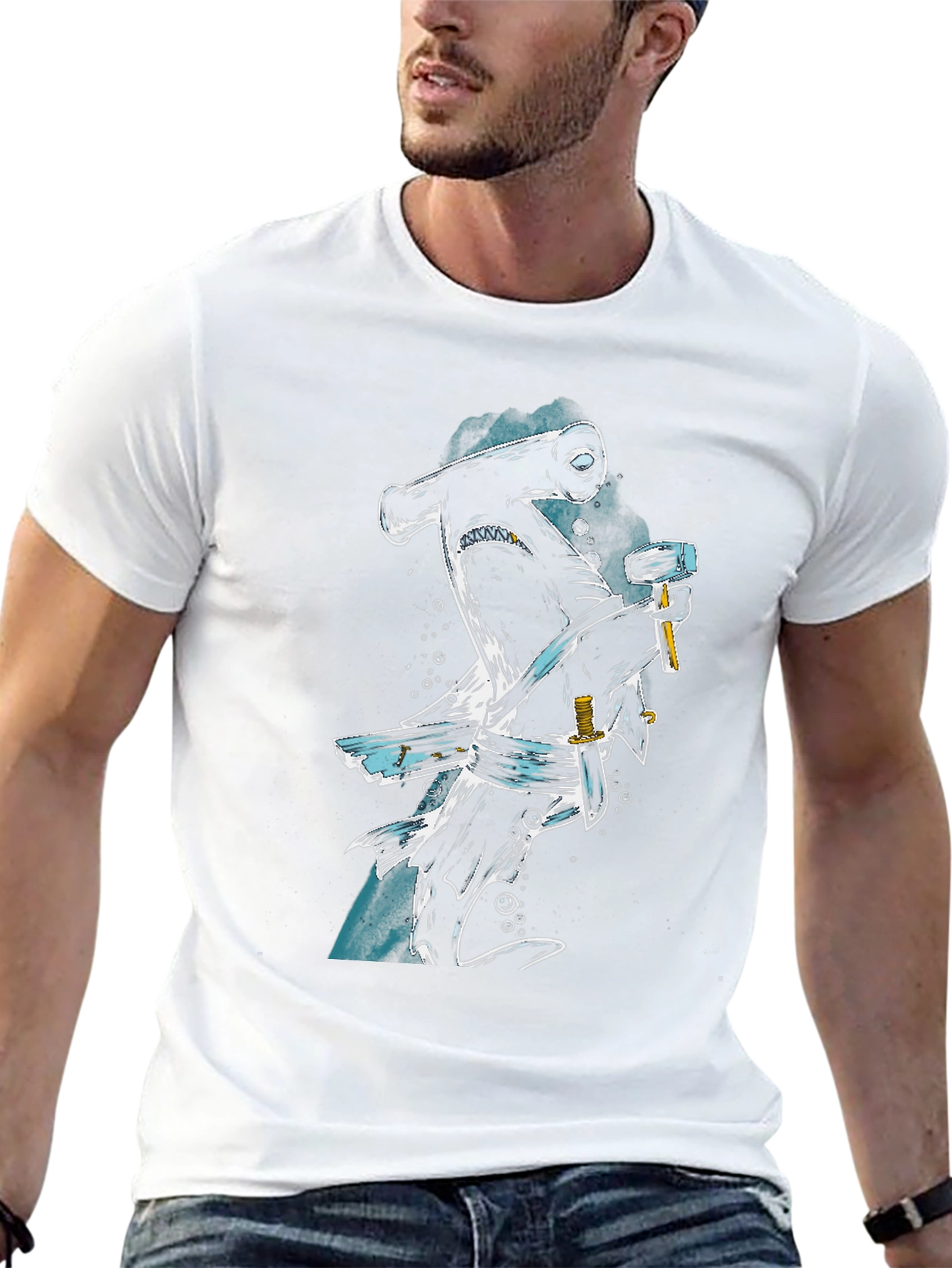 Hammerhead Pirate Graphic T-Shirt