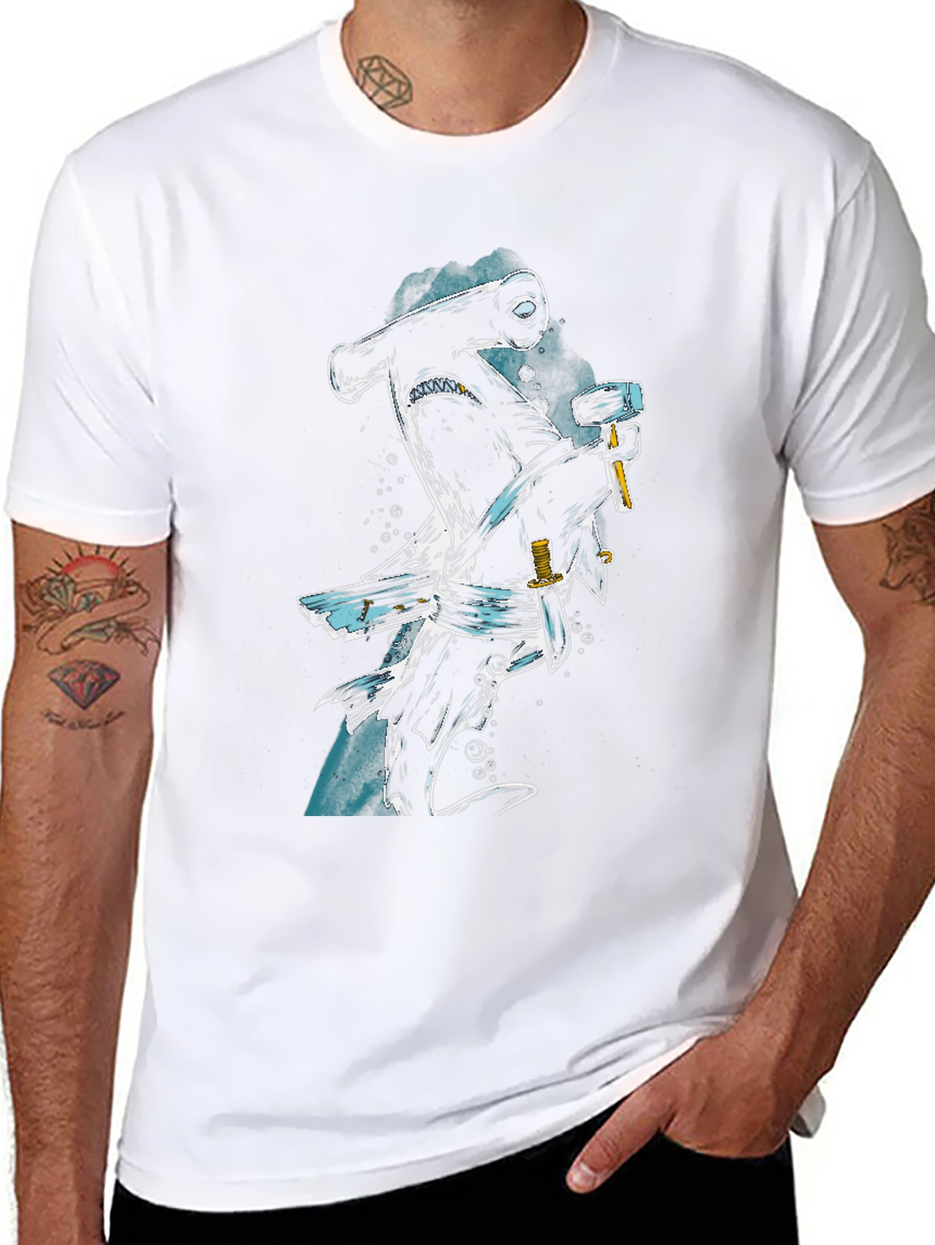 Hammerhead Pirate Graphic T-Shirt