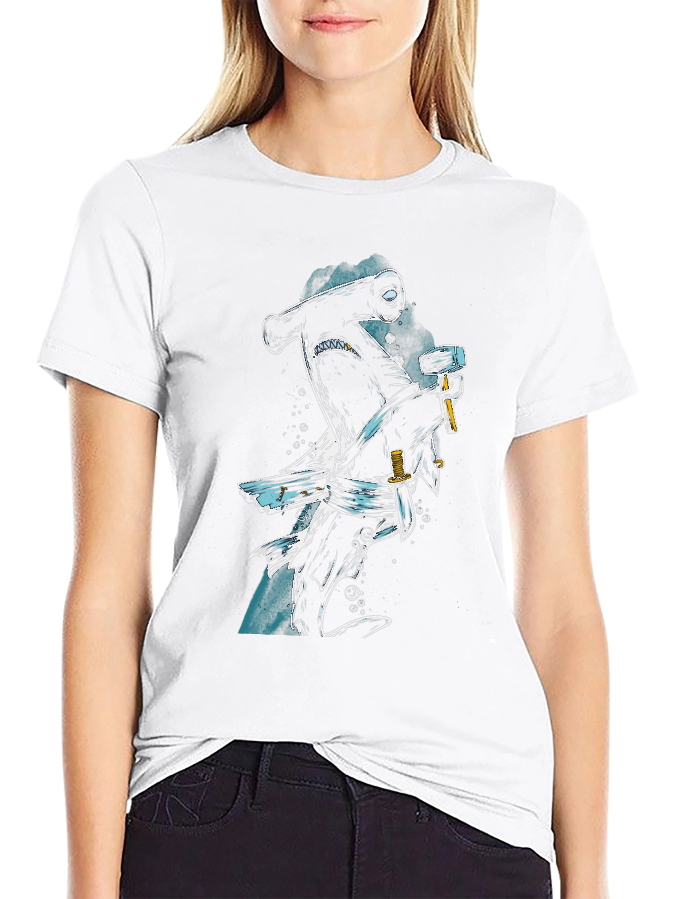Hammerhead Pirate Graphic T-Shirt