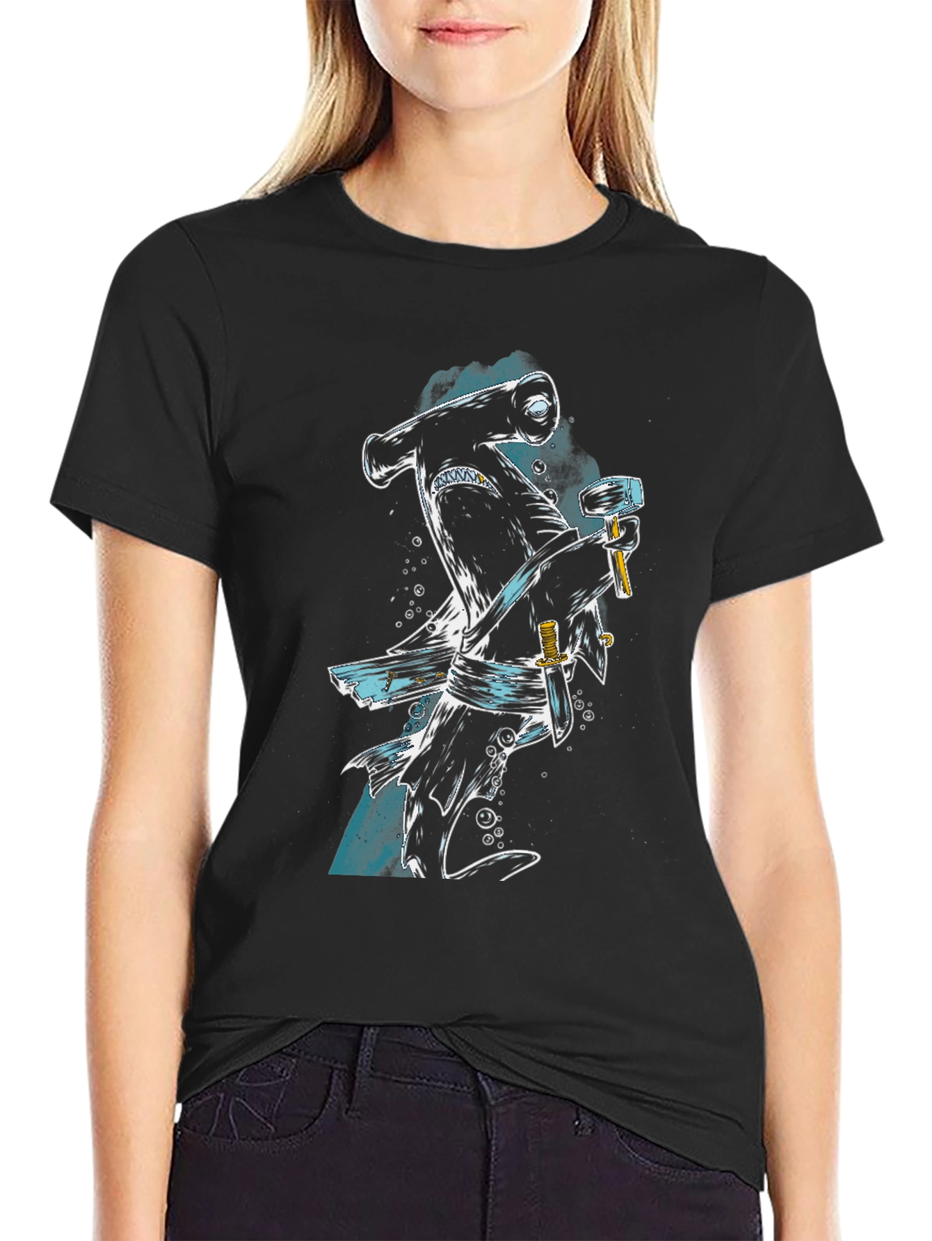 Hammerhead Pirate Graphic T-Shirt