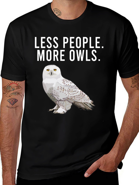Less People More Owls T-Shirt - Unique Graphic Tee