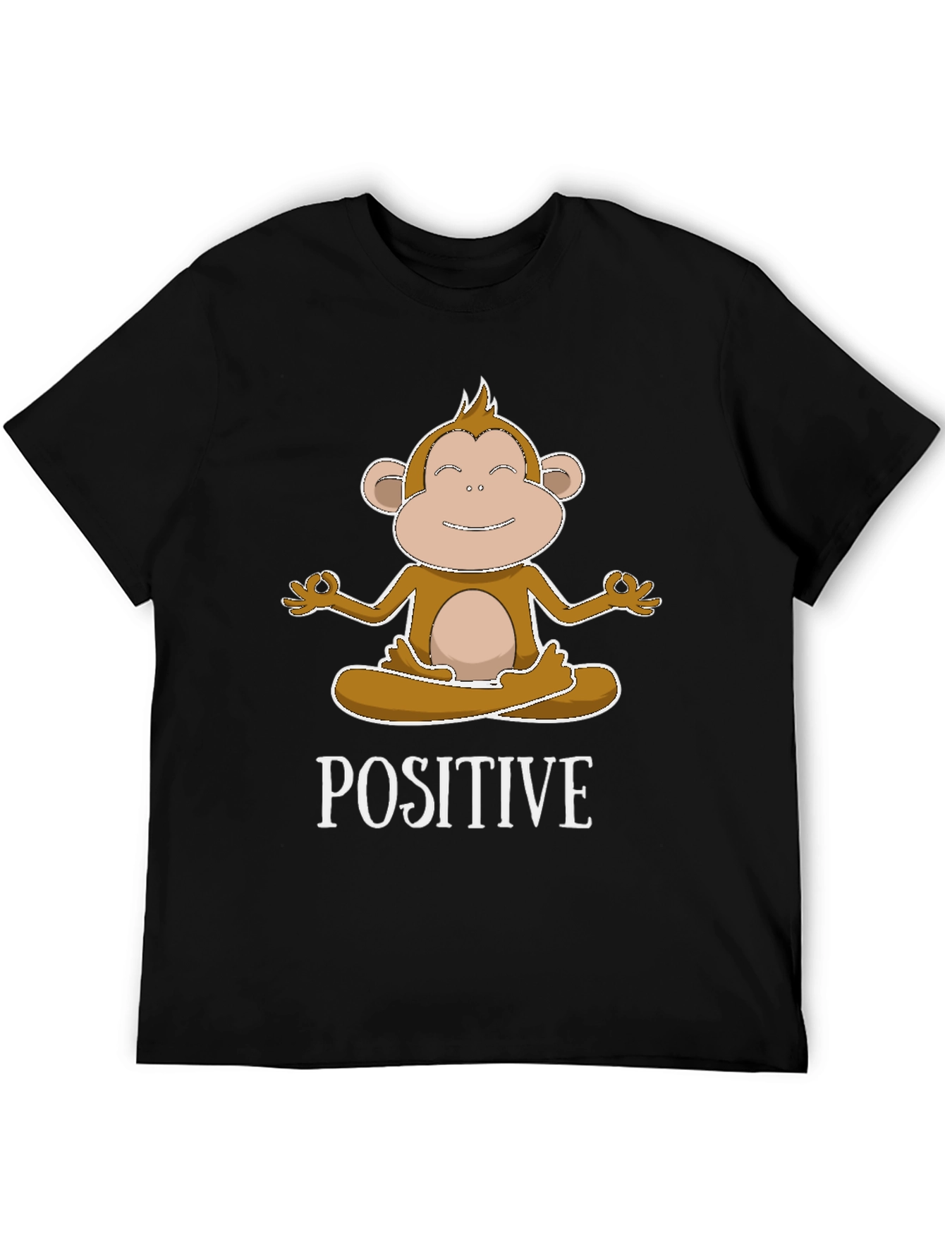 Meditating Monkey Positive Vibes Graphic Tee