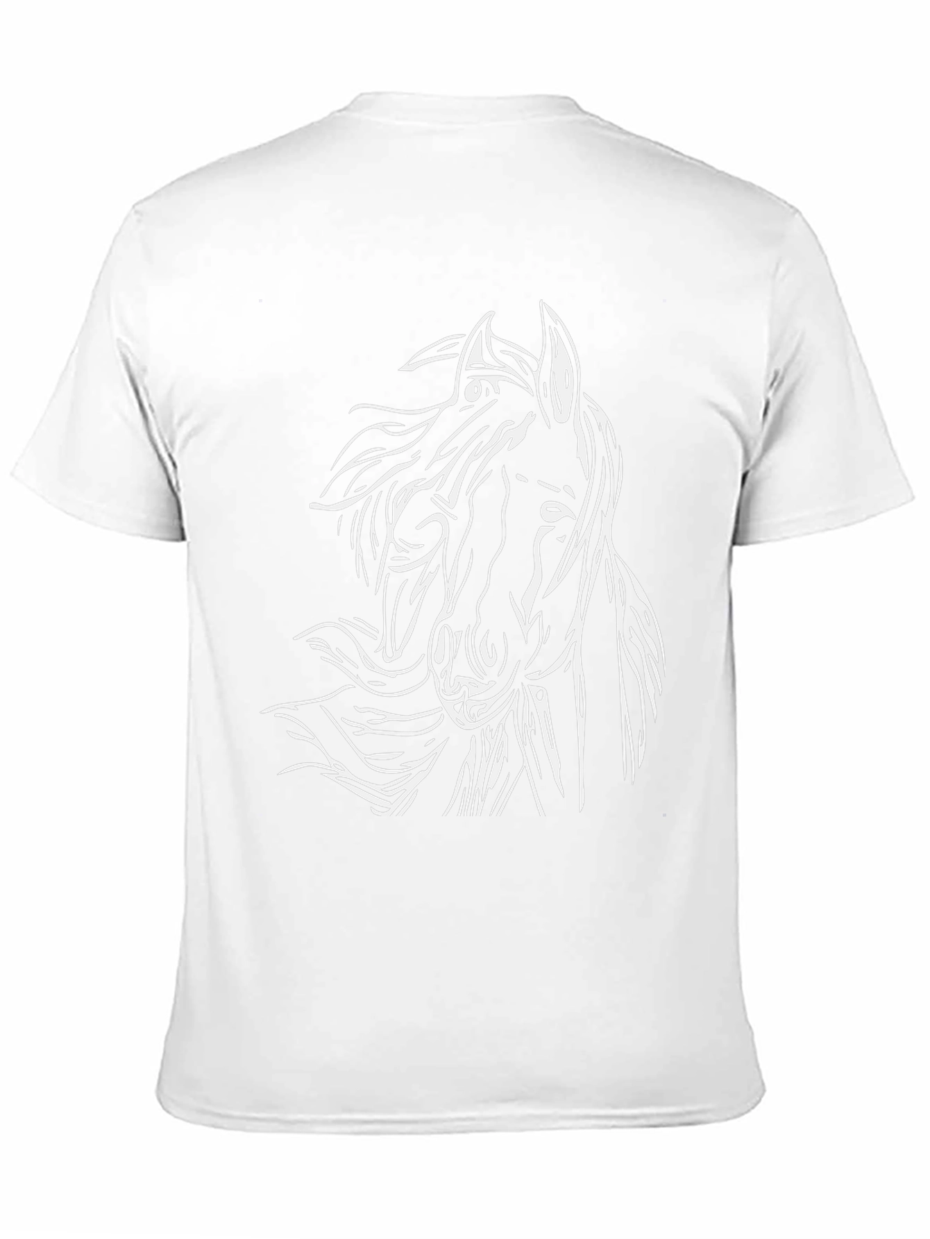 Horse Graphic Tee - Black Cotton T-Shirt