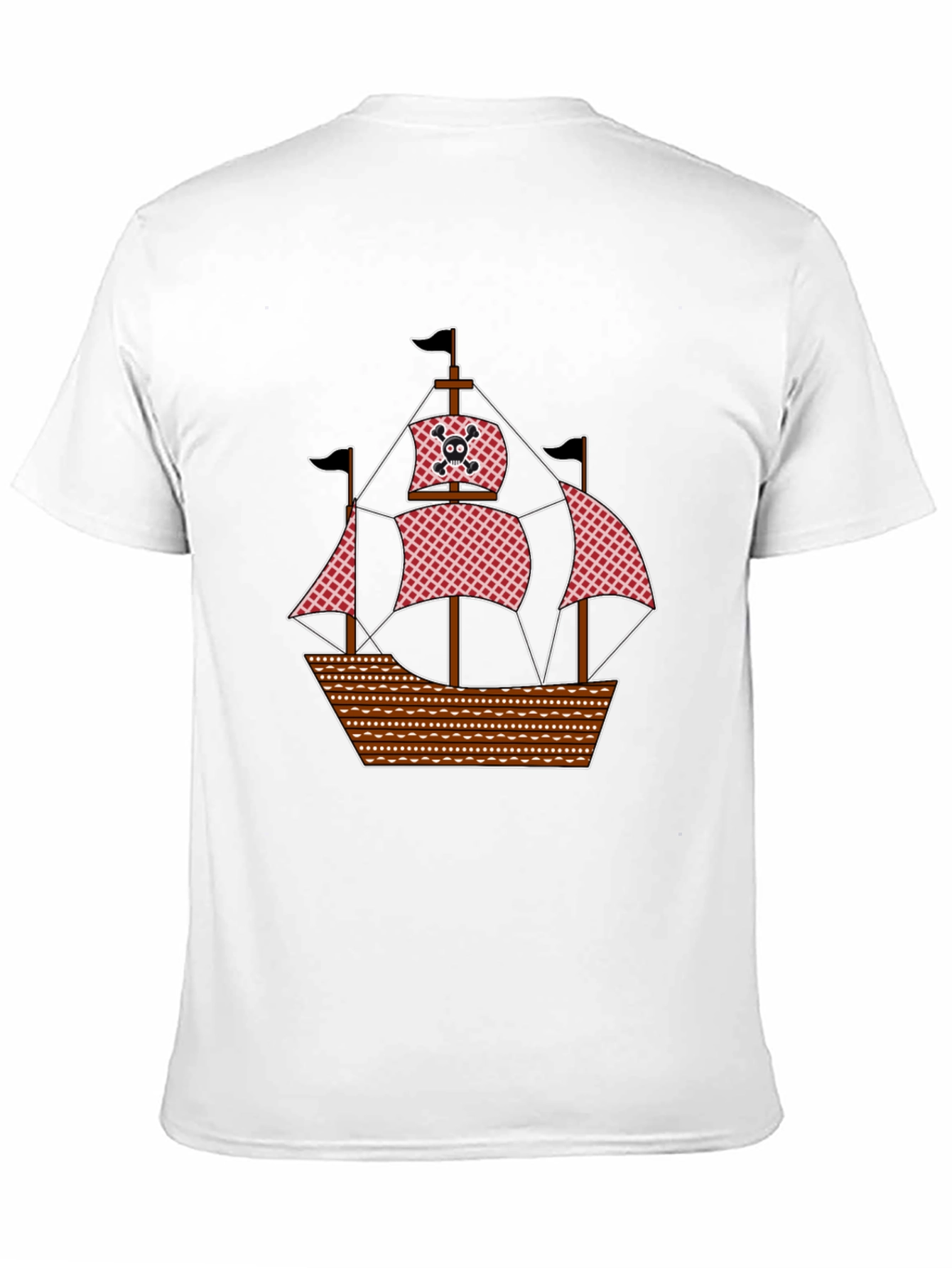 Pirate Ship Graphic T-Shirt - Black Cotton Tee