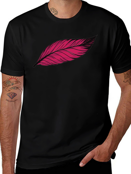Feather Graphic Print Black T-Shirt