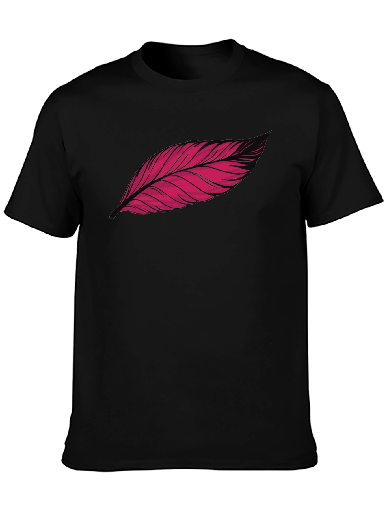 Feather Graphic Print Black T-Shirt