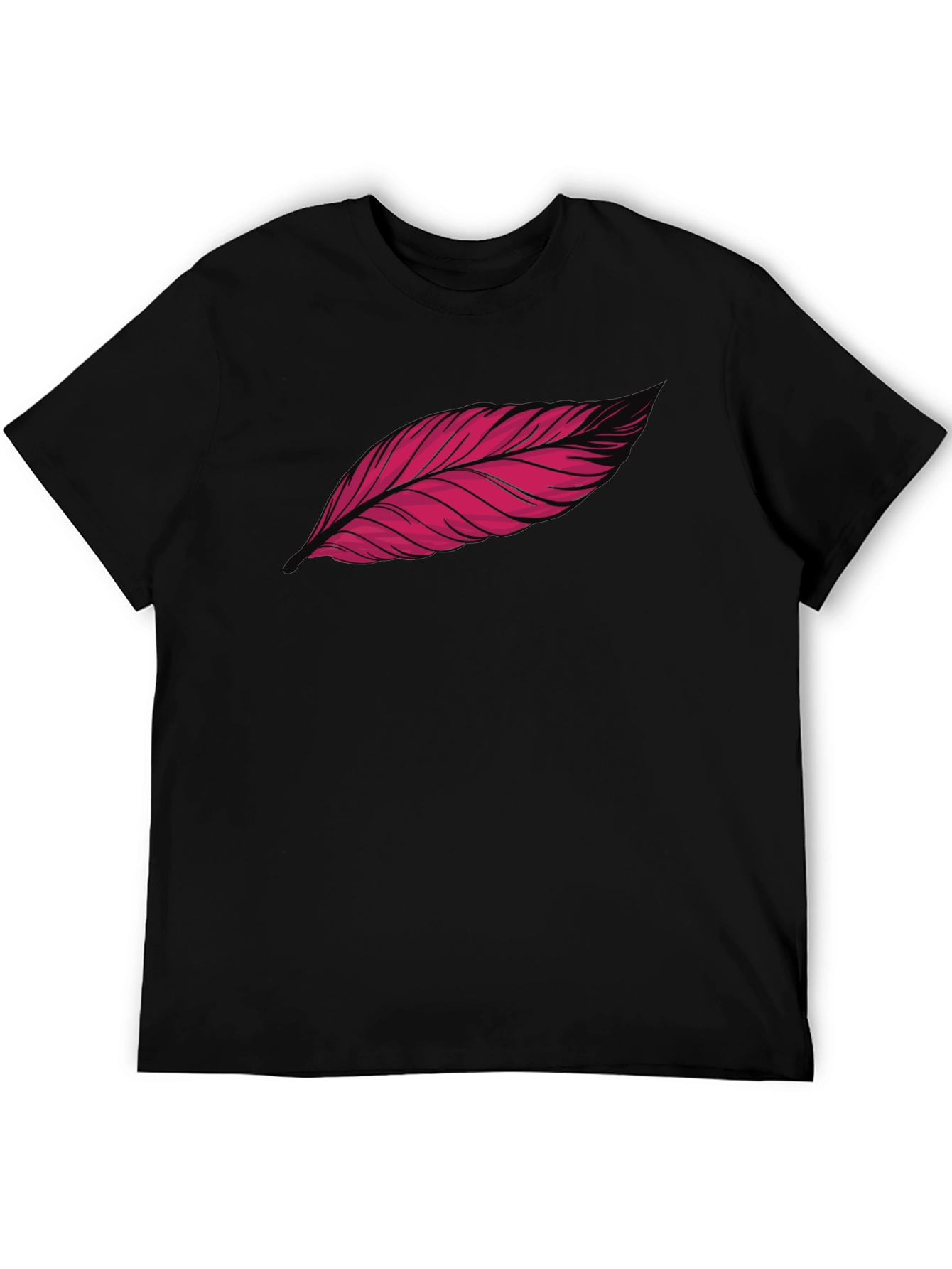 Feather Graphic Print Black T-Shirt