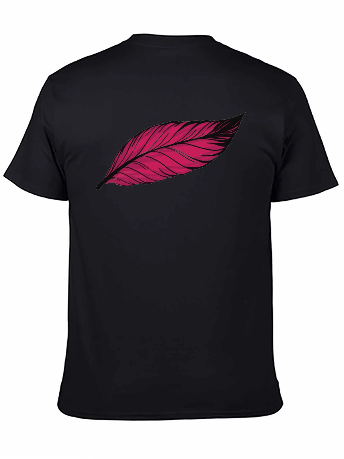 Feather Graphic Print Black T-Shirt