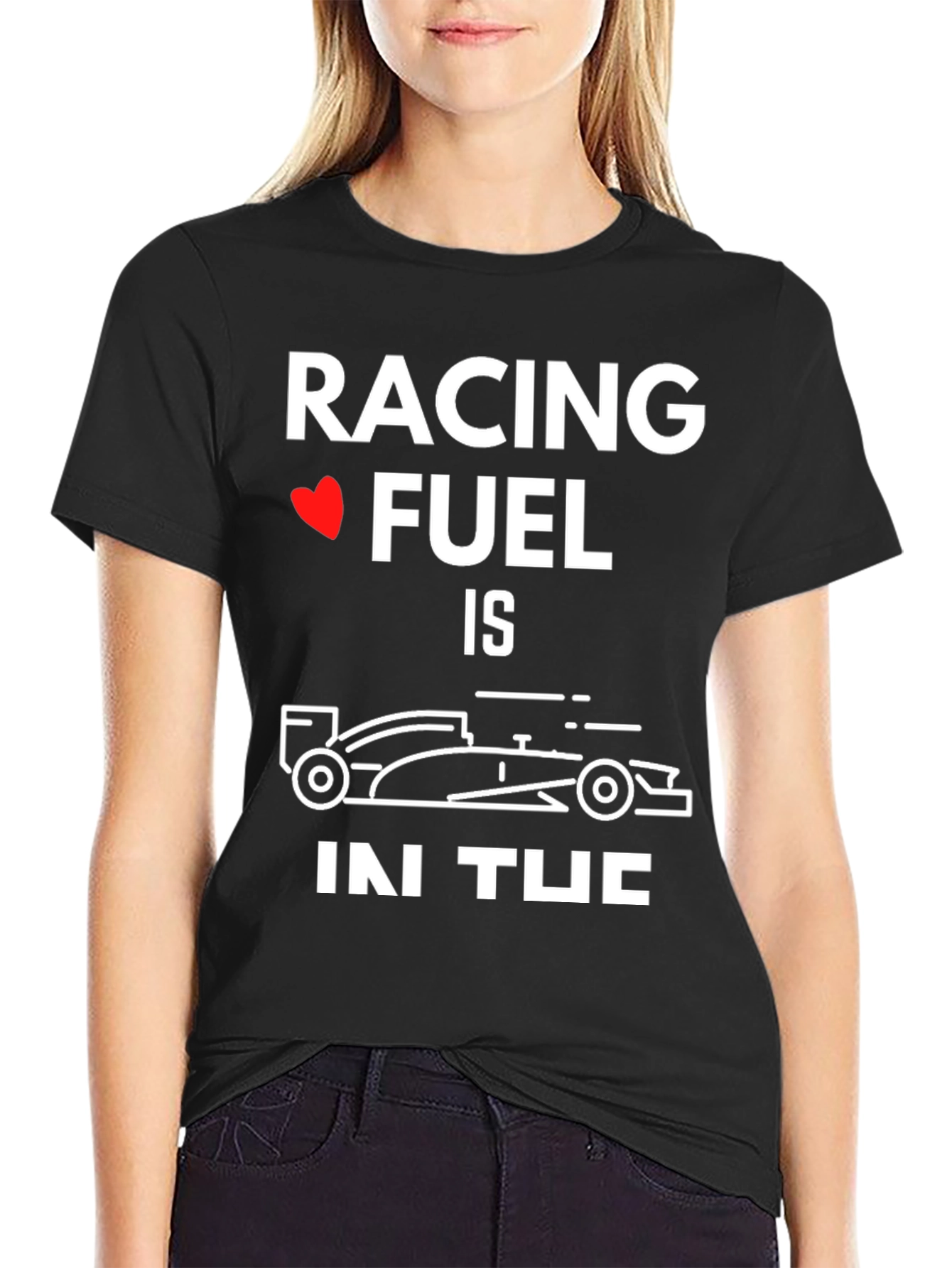 Racing Fuel Car Graphic T-Shirt - Black