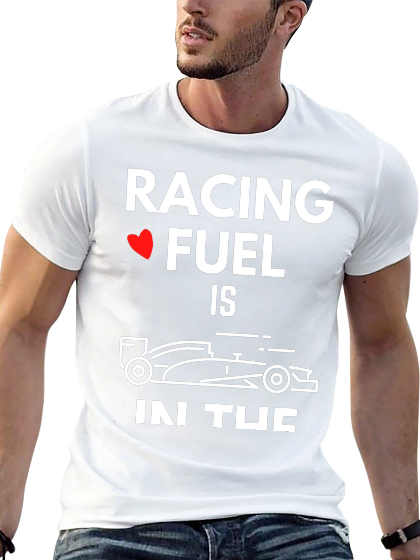 Racing Fuel Car Graphic T-Shirt - Black