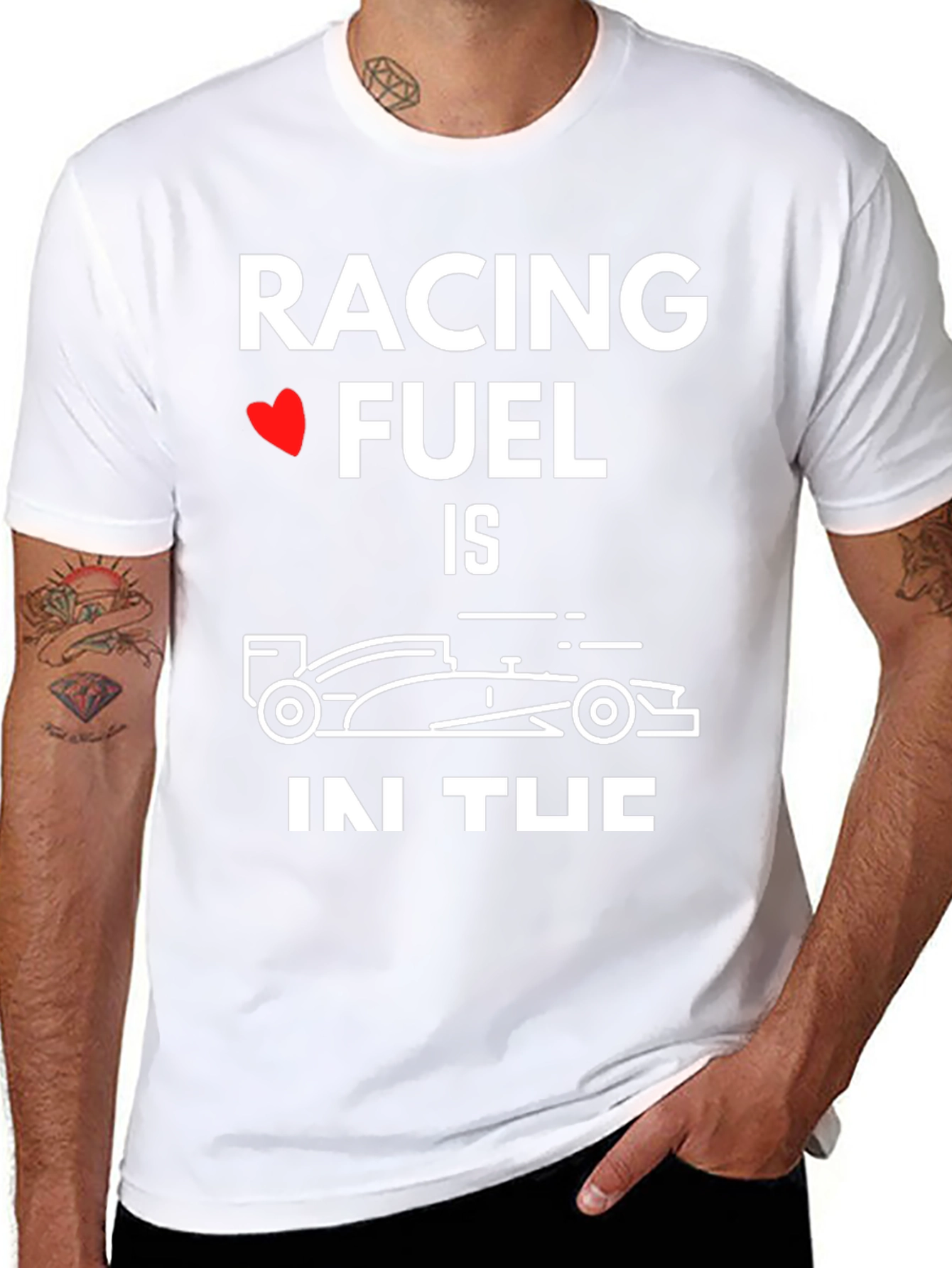 Racing Fuel Car Graphic T-Shirt - Black