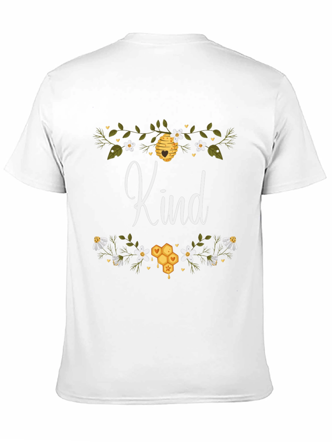 Kind Bee T-Shirt - Floral Honeycomb Design