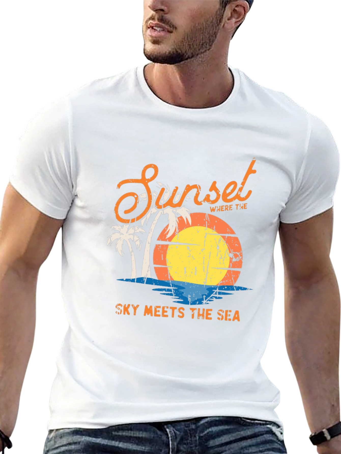 Sunset Sky Meets Sea Graphic T-Shirt