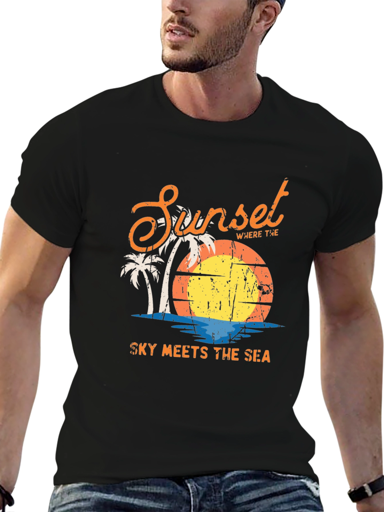 Sunset Sky Meets Sea Graphic T-Shirt