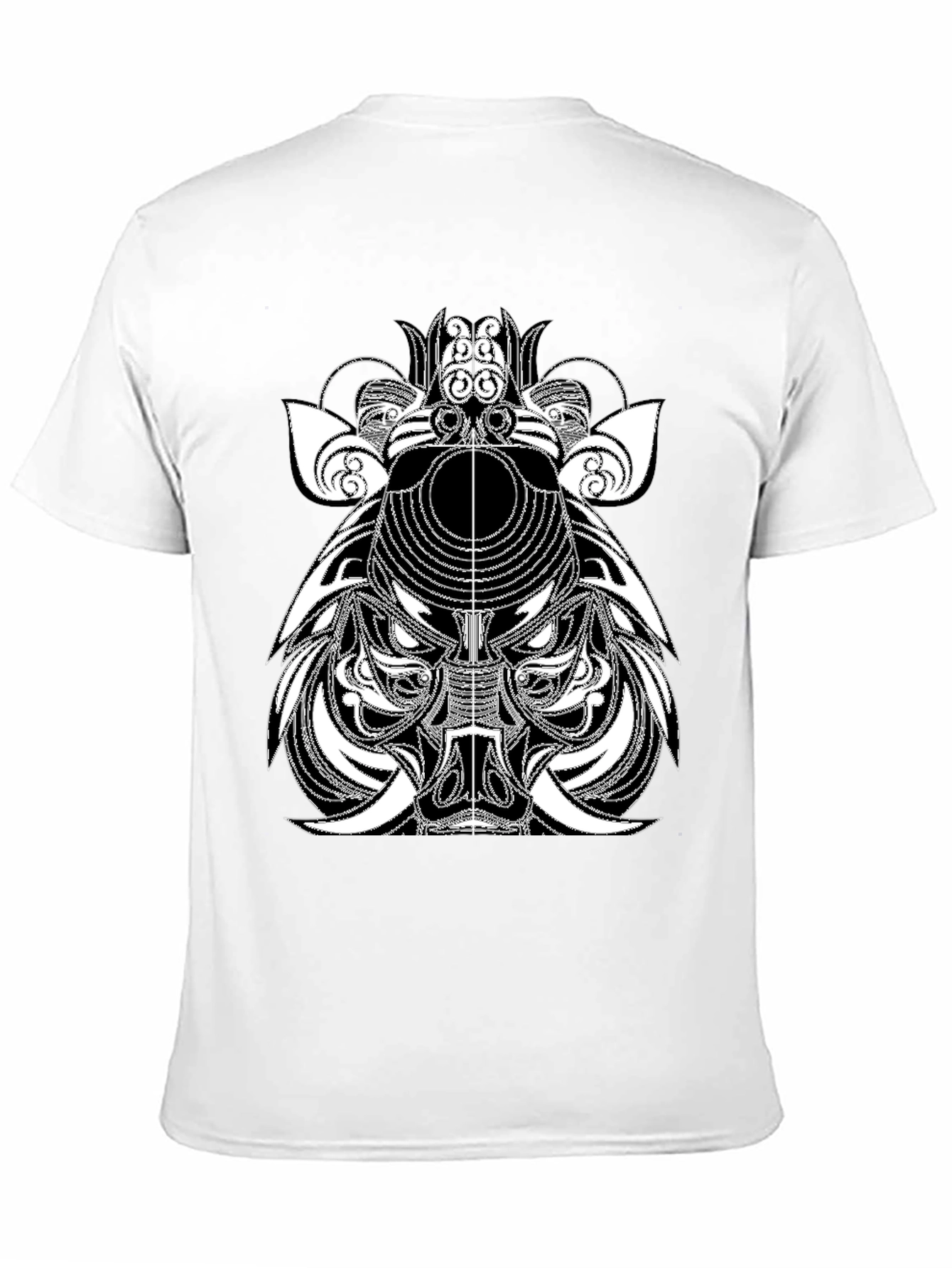 Abstract Boar Graphic Tee - Black Casual T-Shirt